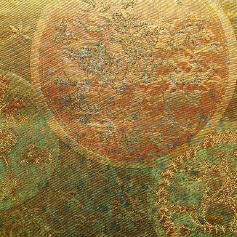 袋帯 六通柄 フォーマル用 正絹 幾何学柄・抽象柄 箔 帯 金・銀_画像2