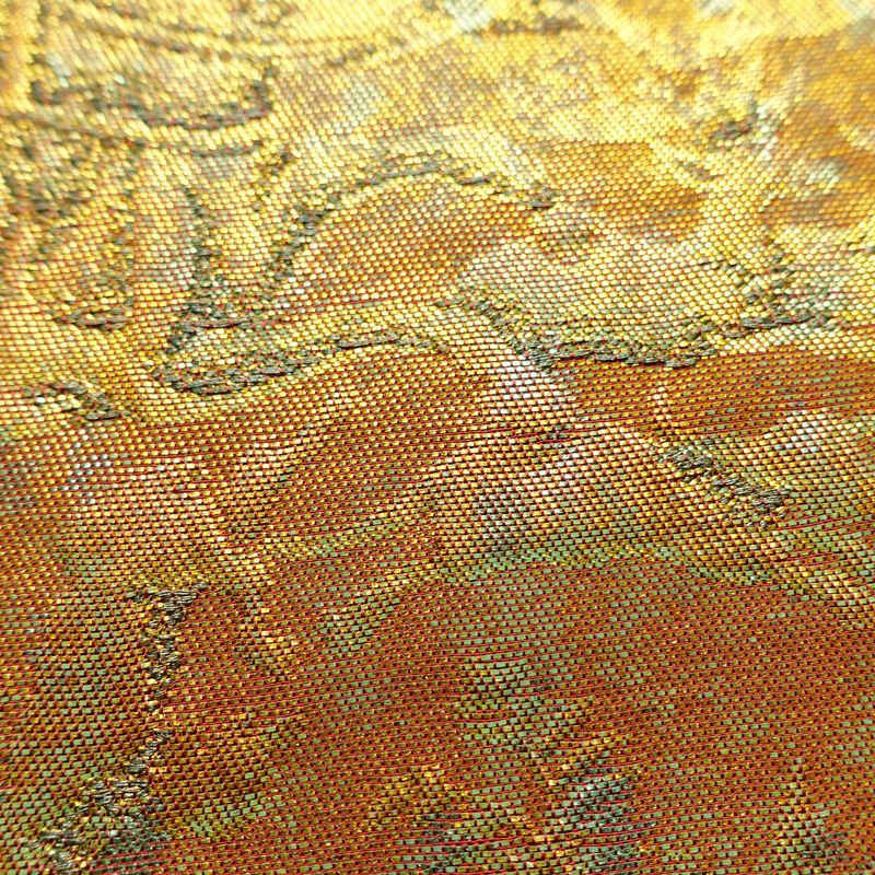 袋帯 六通柄 フォーマル用 正絹 幾何学柄・抽象柄 箔 帯 金・銀_画像4