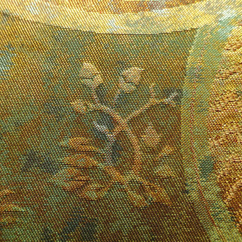 袋帯 六通柄 フォーマル用 正絹 幾何学柄・抽象柄 箔 帯 金・銀_画像6