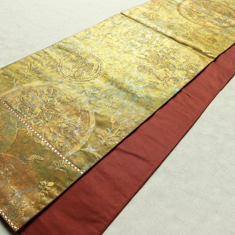 袋帯 六通柄 フォーマル用 正絹 幾何学柄・抽象柄 箔 帯 金・銀_画像9