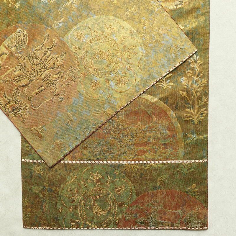 袋帯 六通柄 フォーマル用 正絹 幾何学柄・抽象柄 箔 帯 金・銀_画像12