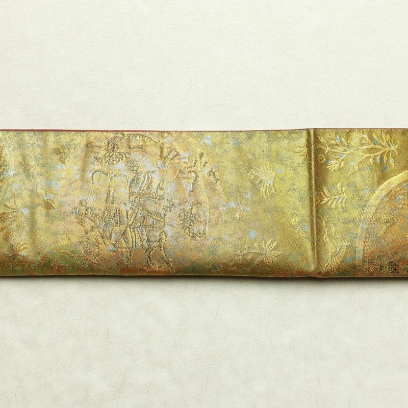 袋帯 六通柄 フォーマル用 正絹 幾何学柄・抽象柄 箔 帯 金・銀_画像14