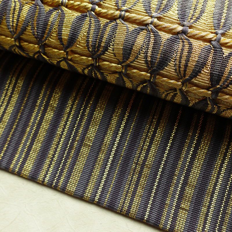 袋帯 特選工芸組み織袋帯 ひなや 太鼓柄 良品 フォーマル用 正絹 縞柄・線柄 金糸 帯 紫・藤色_画像6