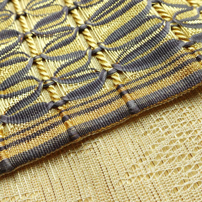 袋帯 特選工芸組み織袋帯 ひなや 太鼓柄 良品 フォーマル用 正絹 縞柄・線柄 金糸 帯 紫・藤色_画像13