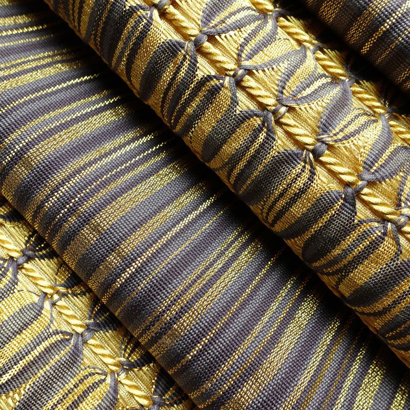 袋帯 特選工芸組み織袋帯 ひなや 太鼓柄 良品 フォーマル用 正絹 縞柄・線柄 金糸 帯 紫・藤色_画像20