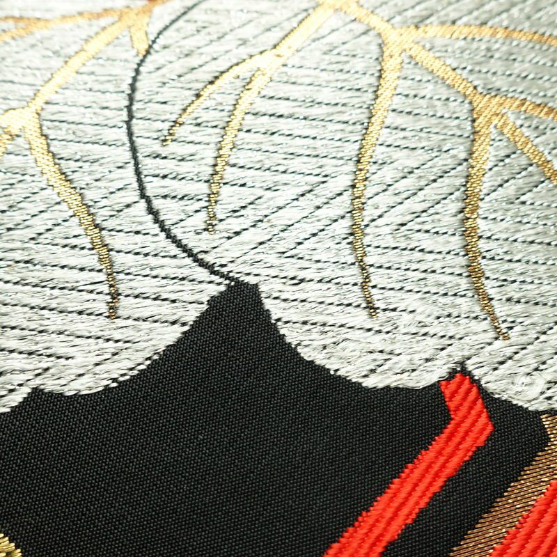 袋帯 未仕立て 六通柄 フォーマル用 正絹 亀甲 古典柄 帯 黒_画像5