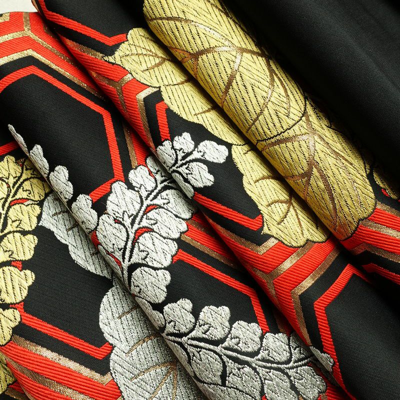 袋帯 未仕立て 六通柄 フォーマル用 正絹 亀甲 古典柄 帯 黒_画像21