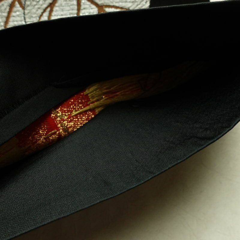 袋帯 未仕立て 六通柄 フォーマル用 正絹 亀甲 古典柄 帯 黒_画像23