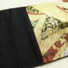 袋帯 線調花舞錦 六通柄 振袖用 正絹 古典柄 箔 金糸 銀糸 帯 黒_画像16