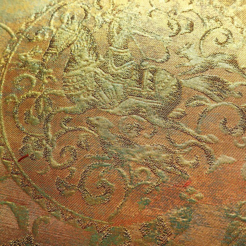 袋帯 六通柄 フォーマル用 正絹 幾何学柄・抽象柄 箔 帯 金・銀_画像3