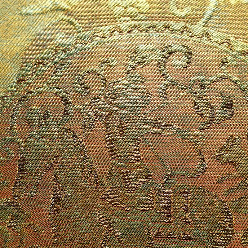 袋帯 六通柄 フォーマル用 正絹 幾何学柄・抽象柄 箔 帯 金・銀_画像4