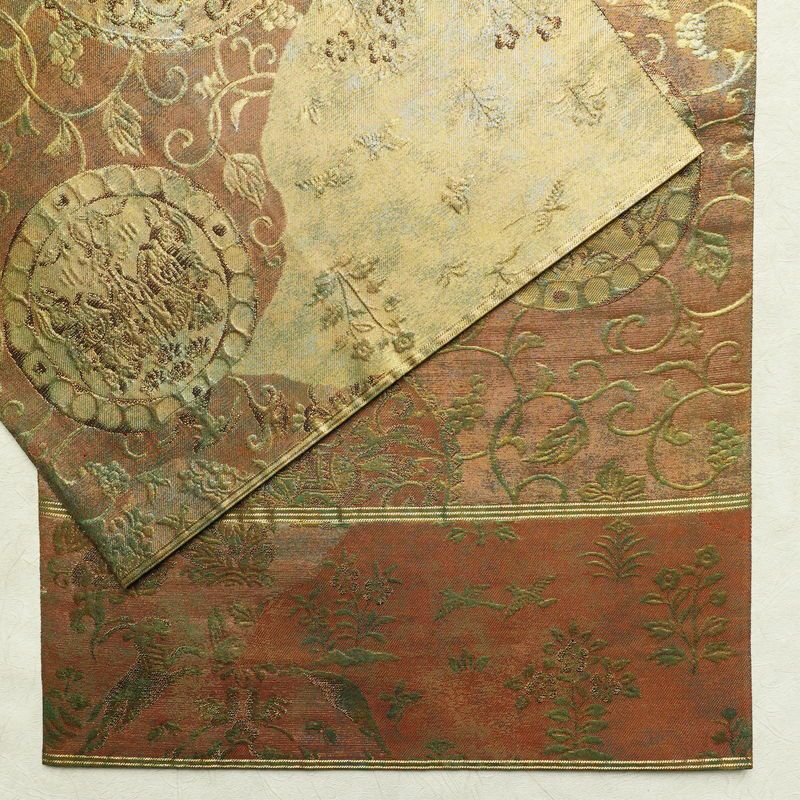 袋帯 六通柄 フォーマル用 正絹 幾何学柄・抽象柄 箔 帯 金・銀_画像14