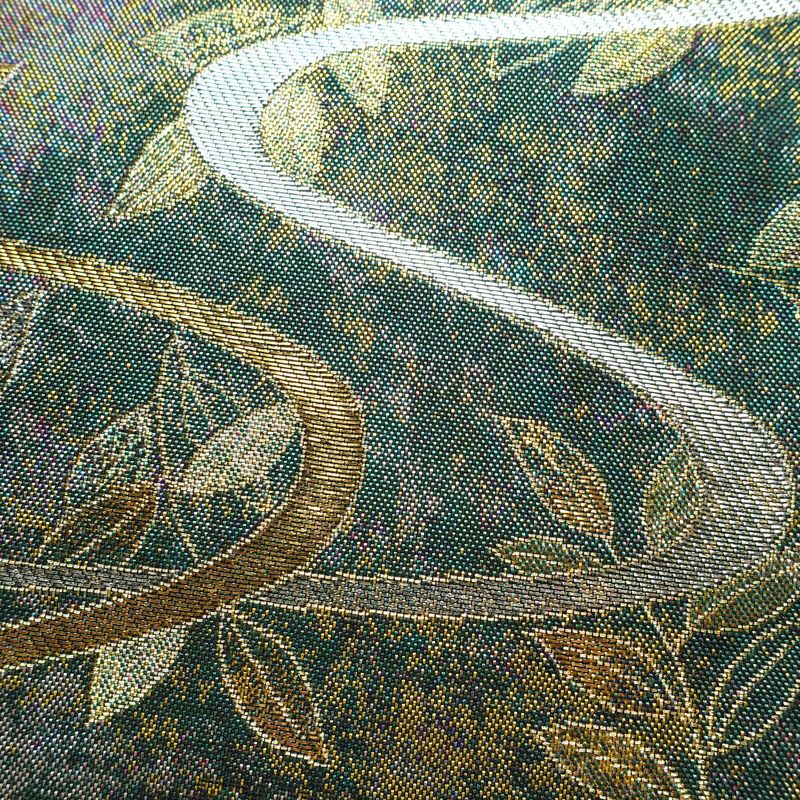 袋帯 六通柄 美品 フォーマル用 正絹 木の葉・植物柄 箔 金糸 銀糸 帯 多色使い_画像3