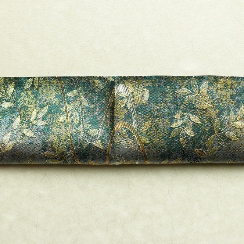 袋帯 六通柄 美品 フォーマル用 正絹 木の葉・植物柄 箔 金糸 銀糸 帯 多色使い_画像15