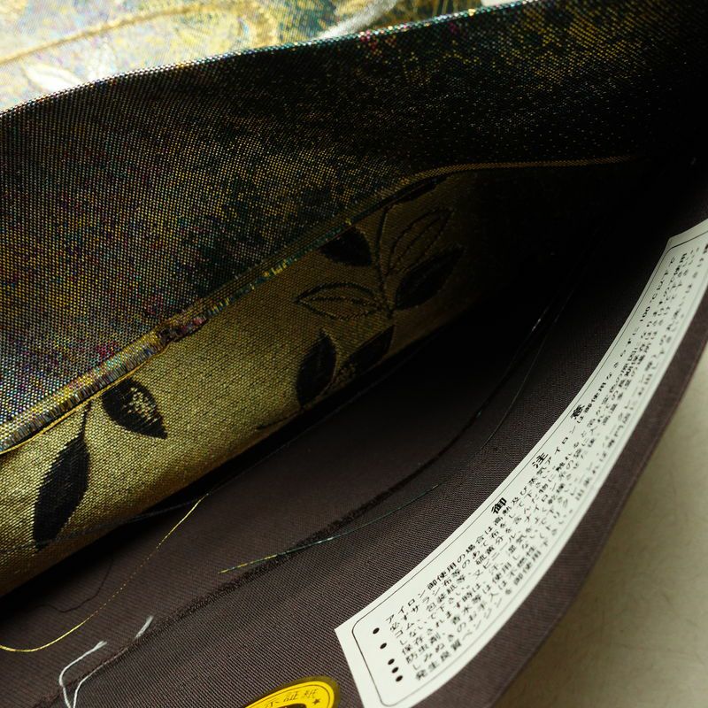袋帯 六通柄 美品 フォーマル用 正絹 木の葉・植物柄 箔 金糸 銀糸 帯 多色使い_画像20