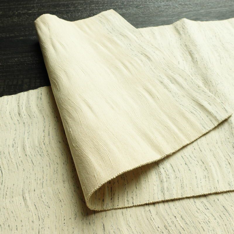 名古屋帯 全通柄 正絹 その他の柄 通し仕立て 帯 クリーム_画像9