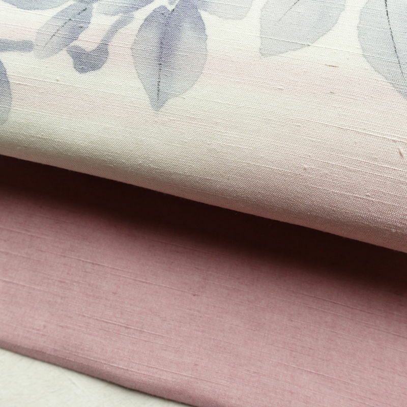 名古屋帯 太鼓柄 良品 手描き 佳志 落款入り 正絹 花柄 名古屋仕立て 箔 帯 ピンク_画像8