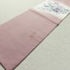 名古屋帯 太鼓柄 良品 手描き 佳志 落款入り 正絹 花柄 名古屋仕立て 箔 帯 ピンク_画像9