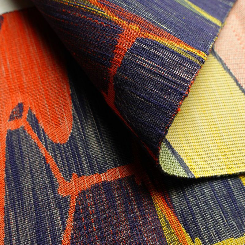 名古屋帯 全通柄 正絹 古典柄 通し仕立て 帯 多色使い_画像9