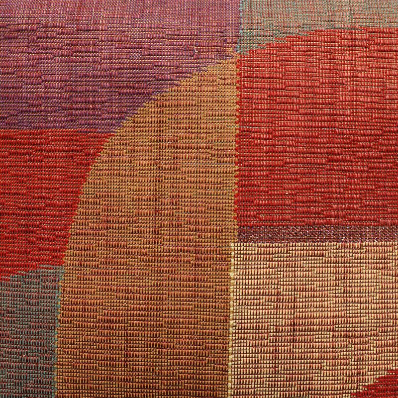 名古屋帯 六通柄 良品 正絹 幾何学柄・抽象柄 名古屋仕立て 帯 多色使い_画像2