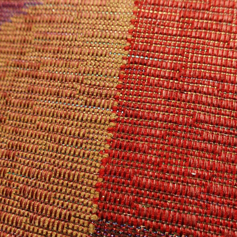 名古屋帯 六通柄 良品 正絹 幾何学柄・抽象柄 名古屋仕立て 帯 多色使い_画像3