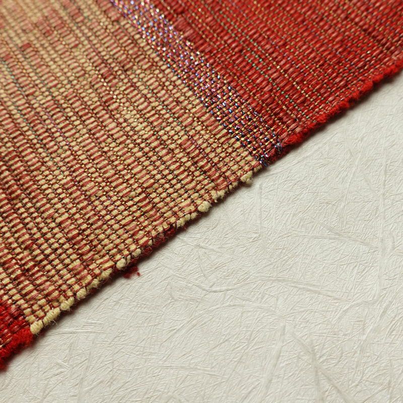 名古屋帯 六通柄 良品 正絹 幾何学柄・抽象柄 名古屋仕立て 帯 多色使い_画像12