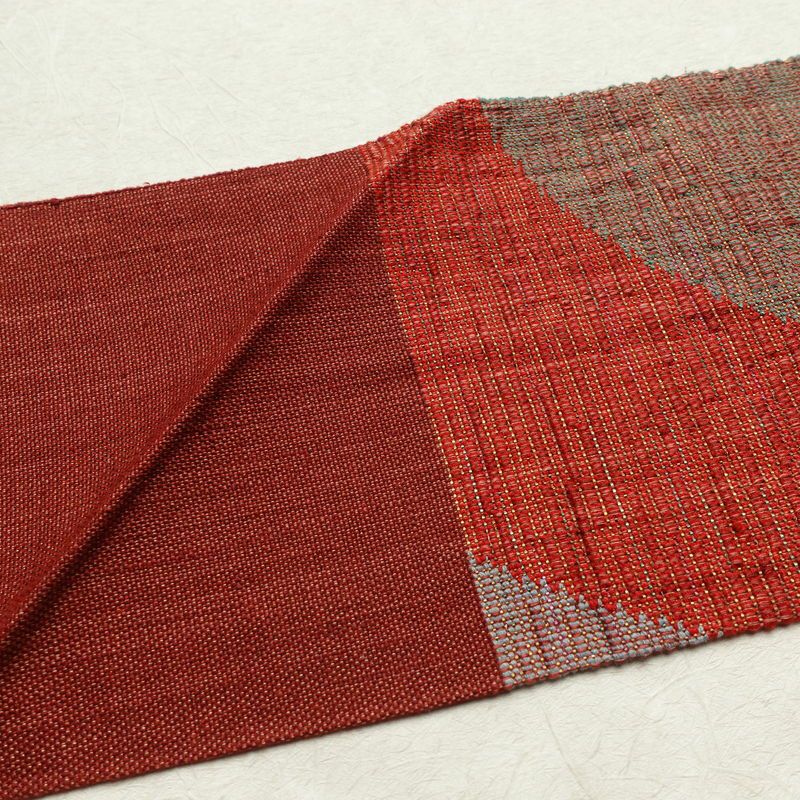 名古屋帯 六通柄 良品 正絹 幾何学柄・抽象柄 名古屋仕立て 帯 多色使い_画像15