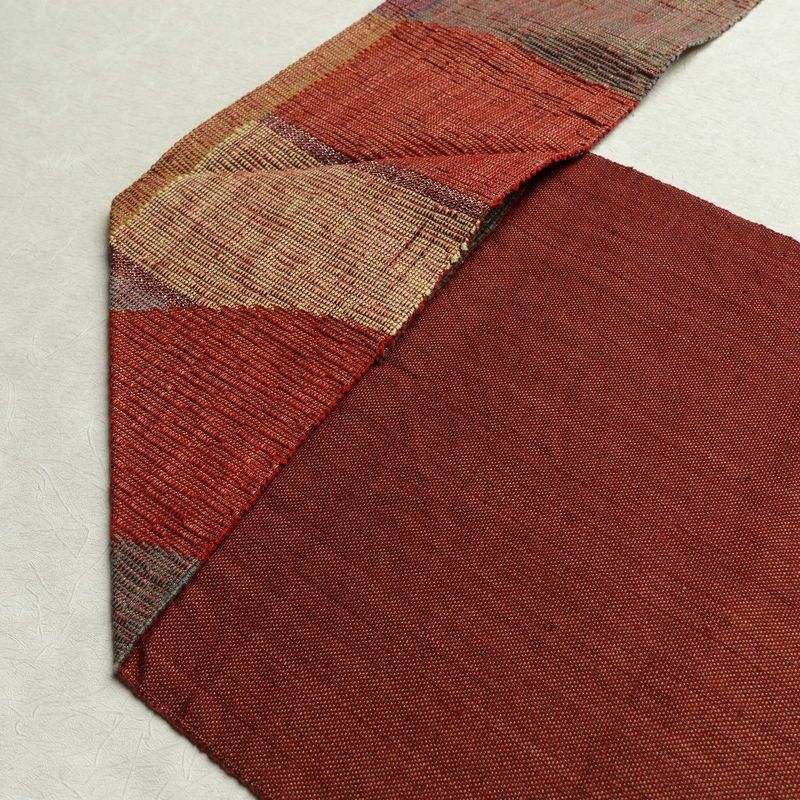 名古屋帯 六通柄 良品 正絹 幾何学柄・抽象柄 名古屋仕立て 帯 多色使い_画像19