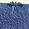盛夏 小紋 絽 良品 夏用 ポリエステル 麻の葉柄 単衣仕立て 身丈155.5cm 裄丈64.5cm 着物 青・紺_画像16