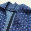 盛夏 小紋 絽 良品 夏用 ポリエステル 麻の葉柄 単衣仕立て 身丈155.5cm 裄丈64.5cm 着物 青・紺_画像17