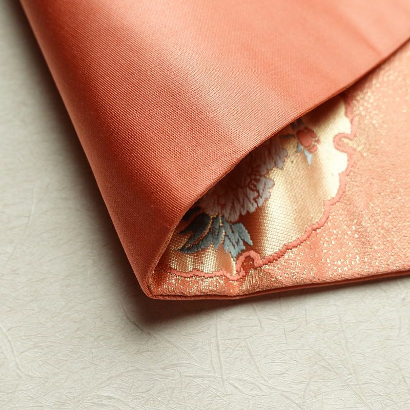 名古屋帯 六通柄 美品 正絹 古典柄 名古屋仕立て 帯 サーモンピンク ピンク_画像10