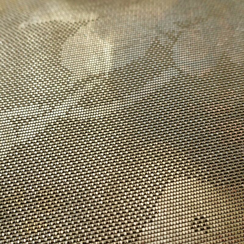 名古屋帯 六通柄 正絹 名古屋仕立て 箔 カーキ 帯 緑・うぐいす色 古典柄_画像6