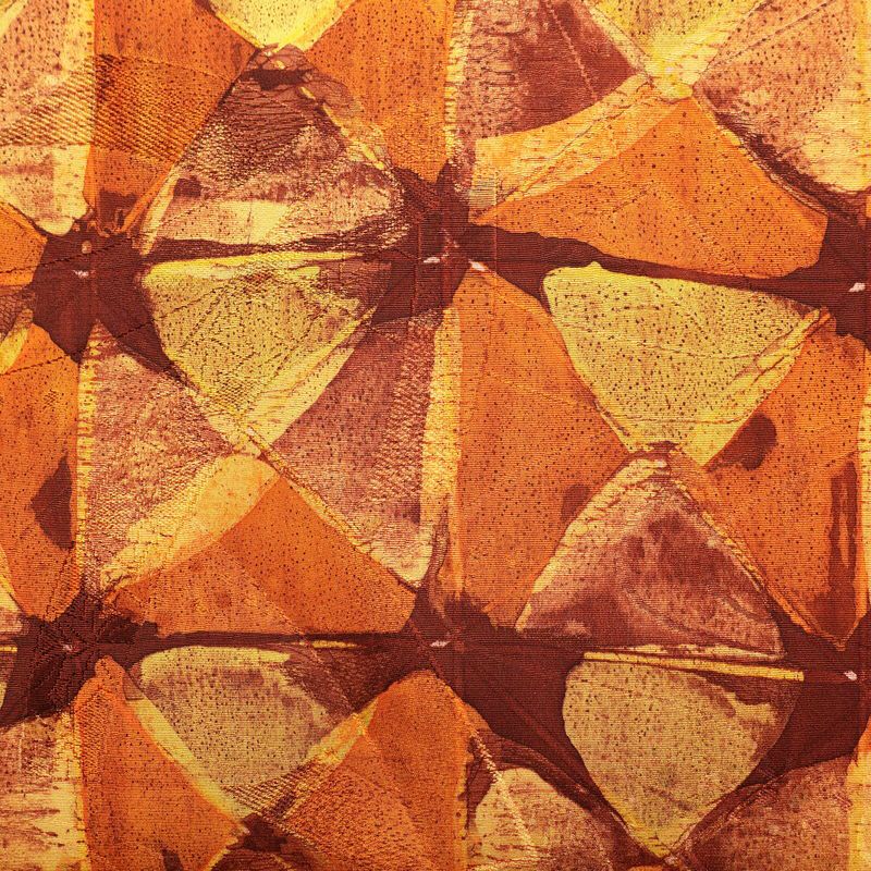 名古屋帯 全通柄 良品 正絹 幾何学柄・抽象柄 名古屋仕立て 帯 橙_画像2