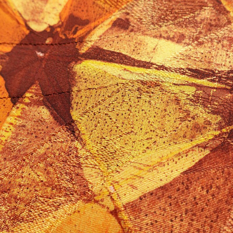 名古屋帯 全通柄 良品 正絹 幾何学柄・抽象柄 名古屋仕立て 帯 橙_画像6