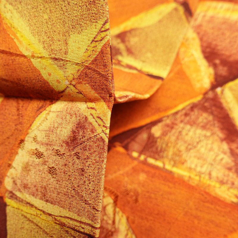 名古屋帯 全通柄 良品 正絹 幾何学柄・抽象柄 名古屋仕立て 帯 橙_画像19