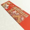 名古屋帯 六通柄 美品 正絹 幾何学柄・抽象柄 名古屋仕立て 帯 赤・朱_画像16