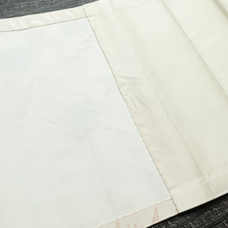 名古屋帯 六通柄 正絹 通し仕立て 箔 金糸 帯 ピンク_画像16