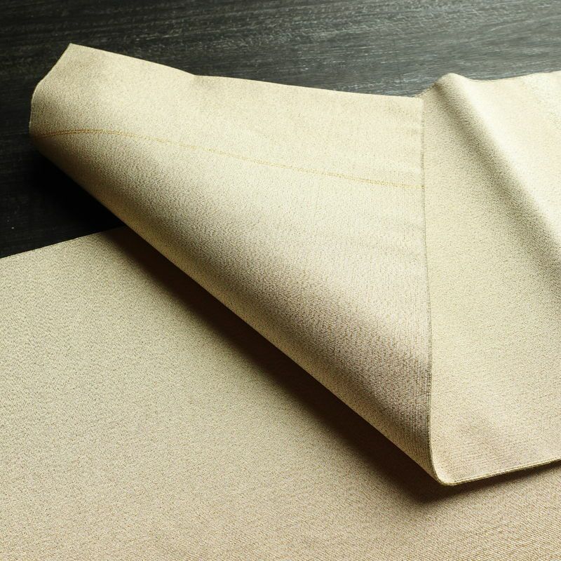 名古屋帯 つづれ織 太鼓柄 正絹 風景柄 通し仕立て 金糸 帯 ベージュ_画像9