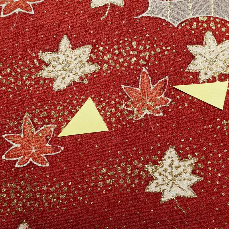 訪問着 金駒刺繍 正絹 古典柄 袷仕立て 身丈151cm 裄丈63.5cm 箔 刺繍 金彩 フォーマル 着物 赤・朱_画像15