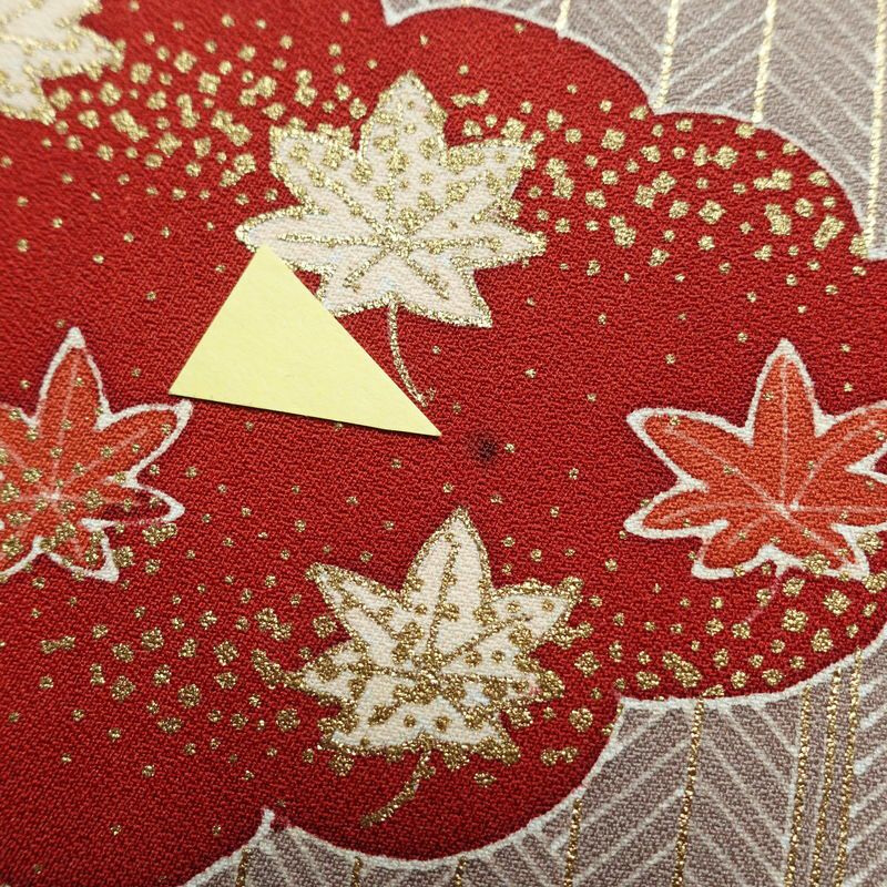 訪問着 金駒刺繍 正絹 古典柄 袷仕立て 身丈151cm 裄丈63.5cm 箔 刺繍 金彩 フォーマル 着物 赤・朱_画像16