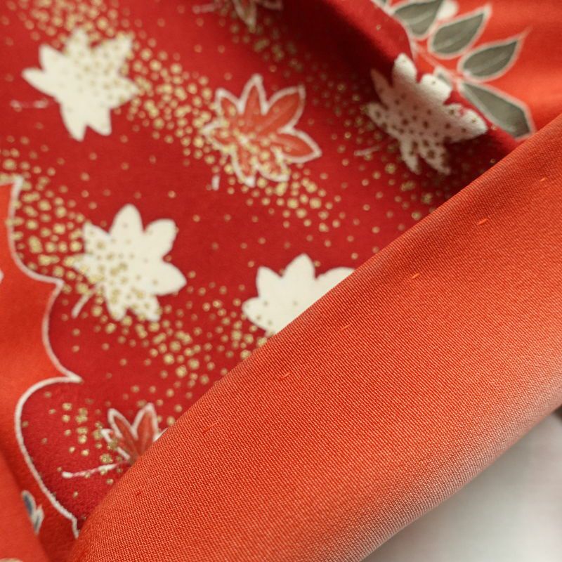 訪問着 金駒刺繍 正絹 古典柄 袷仕立て 身丈151cm 裄丈63.5cm 箔 刺繍 金彩 フォーマル 着物 赤・朱_画像18