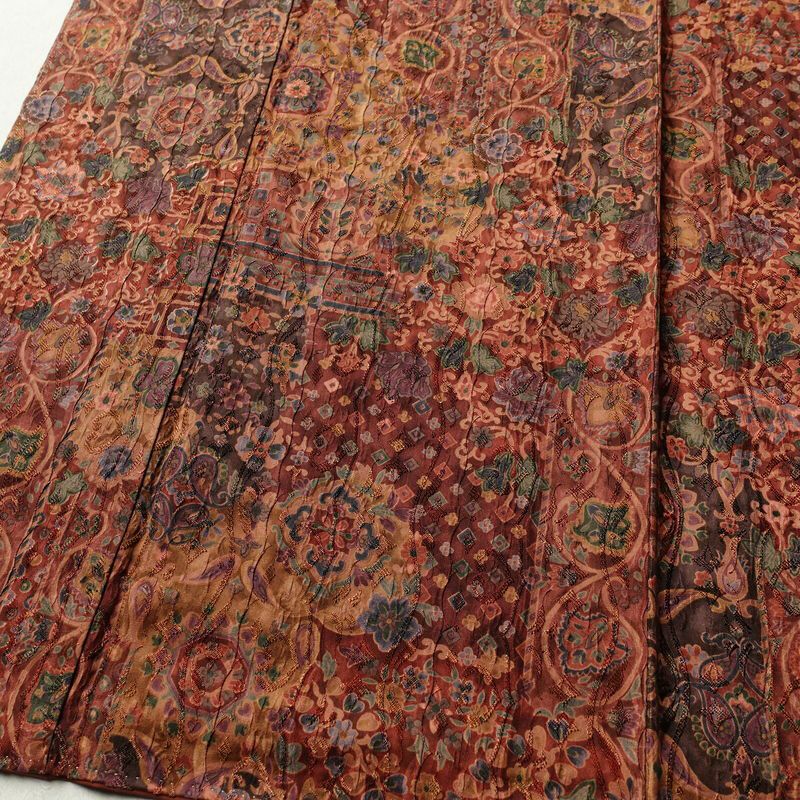 小紋 良品 正絹 花柄 袷仕立て 身丈154cm 裄丈64.5cm 一部しつけ糸付き 着物 多色使い_画像4