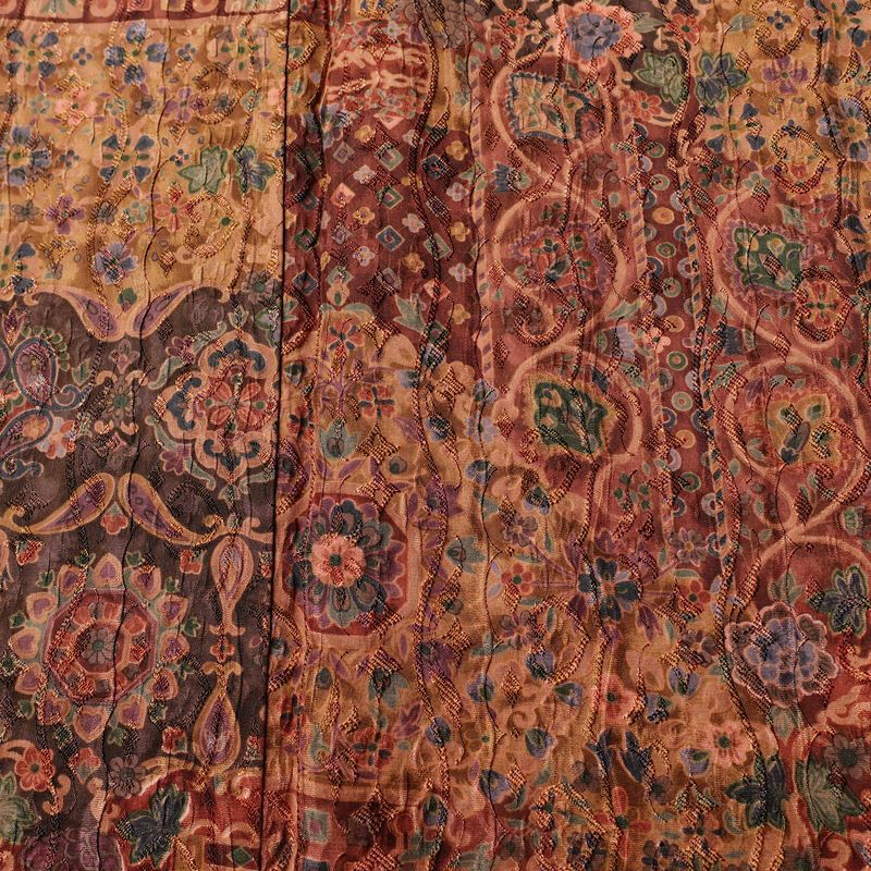 小紋 良品 正絹 花柄 袷仕立て 身丈154cm 裄丈64.5cm 一部しつけ糸付き 着物 多色使い_画像6