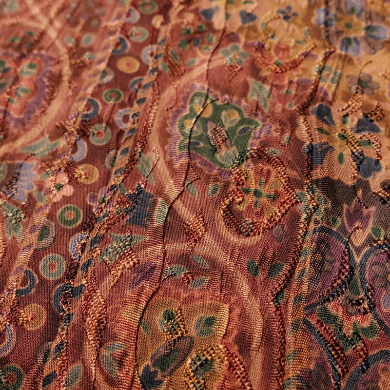 小紋 良品 正絹 花柄 袷仕立て 身丈154cm 裄丈64.5cm 一部しつけ糸付き 着物 多色使い_画像7