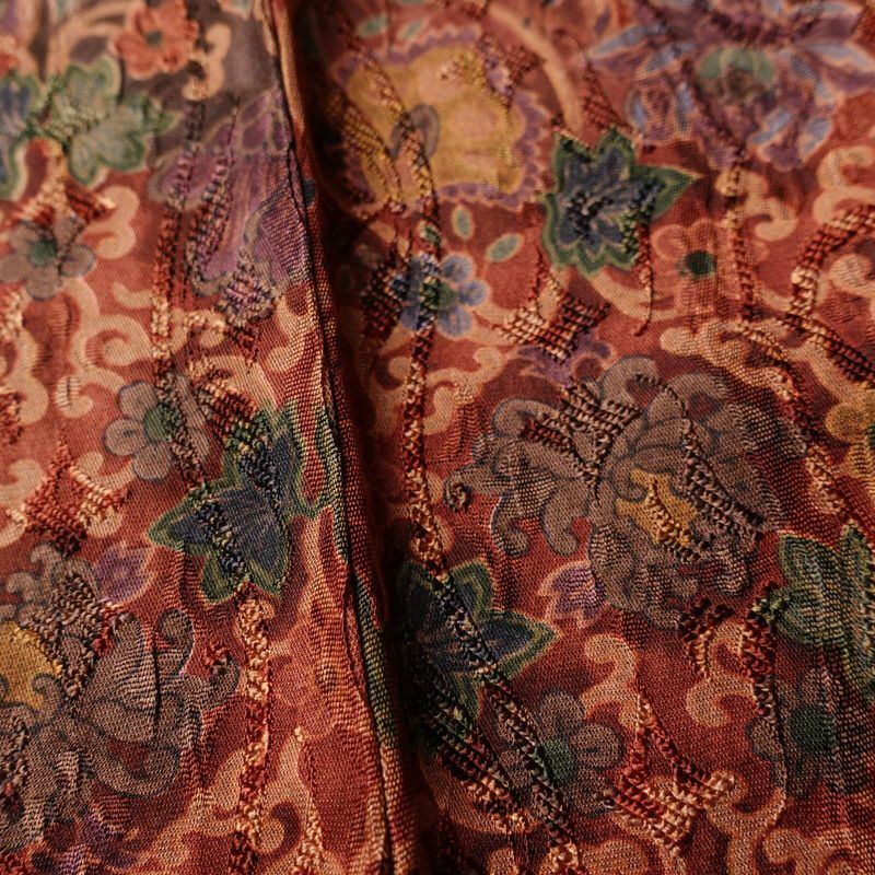 小紋 良品 正絹 花柄 袷仕立て 身丈154cm 裄丈64.5cm 一部しつけ糸付き 着物 多色使い_画像10