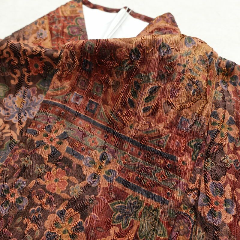 小紋 良品 正絹 花柄 袷仕立て 身丈154cm 裄丈64.5cm 一部しつけ糸付き 着物 多色使い_画像16