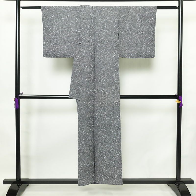 小紋 正絹 その他の柄 袷仕立て 身丈151.5cm 裄丈63cm 着物 青・紺_画像2