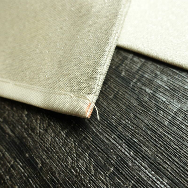 名古屋帯 太鼓柄 良品 正絹 幾何学柄・抽象柄 名古屋仕立て 箔 金糸 なごや帯 帯 白_画像17