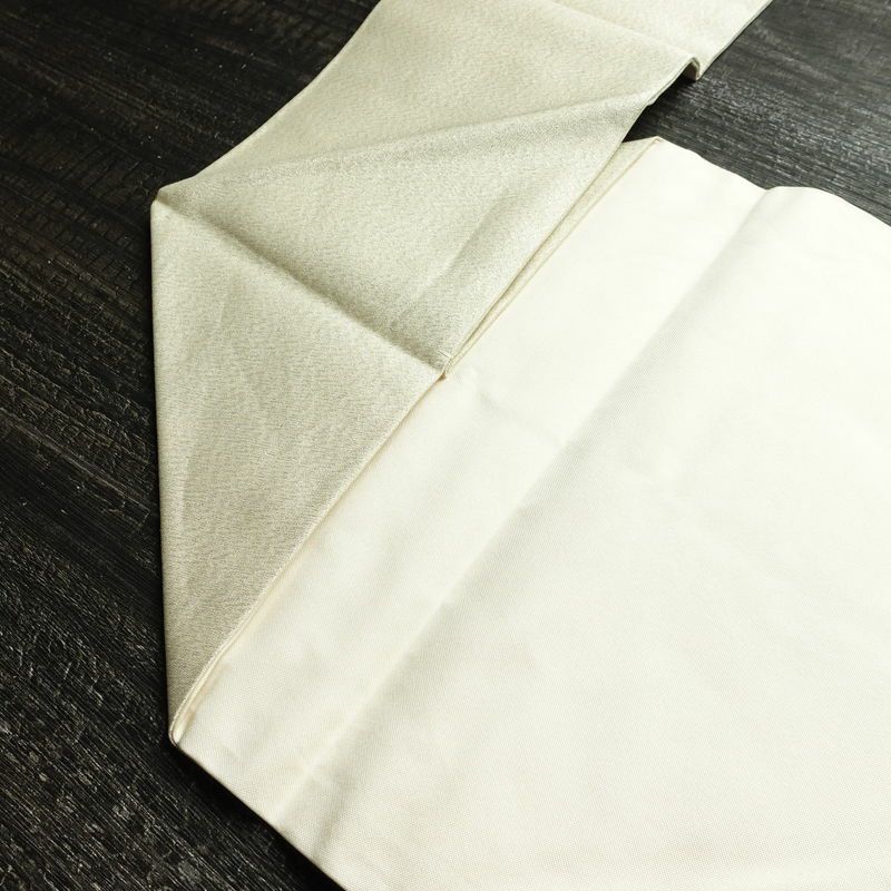 名古屋帯 太鼓柄 良品 正絹 幾何学柄・抽象柄 名古屋仕立て 箔 金糸 なごや帯 帯 白_画像19