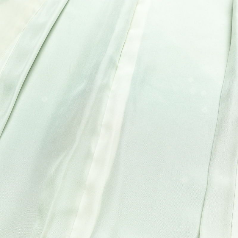 訪問着 良品 絞り 金駒刺繍 一つ紋付き 正絹 木の葉・植物柄 袷仕立て 身丈158cm 裄丈67.5cm 箔 刺繍 金彩 フォーマル 着物 入学式 卒業式 結婚式 緑・うぐいす色_画像20